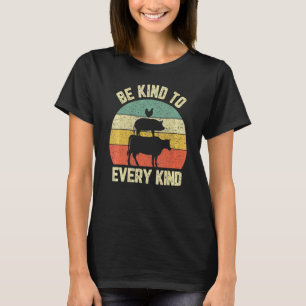 Sei nett zu jedem vegetarischen Retro-Herbivoren V T-Shirt