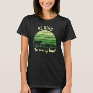 Sei nett zu jeder Art T Vegan Vegetarisch Retro T-Shirt