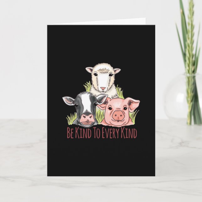 Sei nett zu jeder Art Veganer Veganismus Karte (Vorderseite)