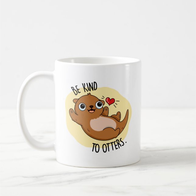 Sei nett zu Otters Funny Otter Puff Kaffeetasse (Links)
