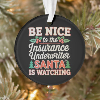 Sei nett zu Versicherungsvertreter, der Weihnachts Ornament