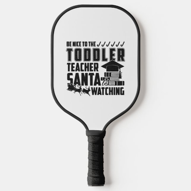 Sei nett zum Kleinkind-Teacher-Hemd Pickleball Schläger (Vorderseite)