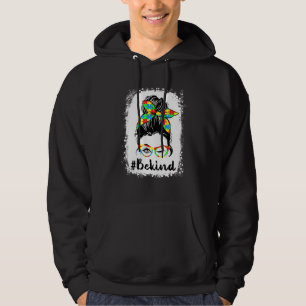 Sei netter Autismus Bewusstsein Messy Bun Mama Mäd Hoodie