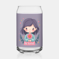 Sei nettes Niedliches Mädchen mit Blume-positiver 