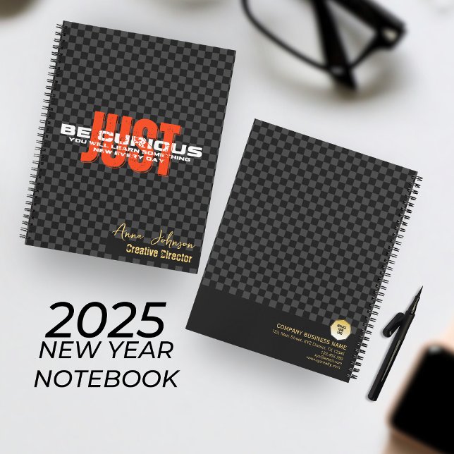 "Sei neugierig" Motivierend Inspirierend Geschäft Notizbuch (Von Creator hochgeladen)