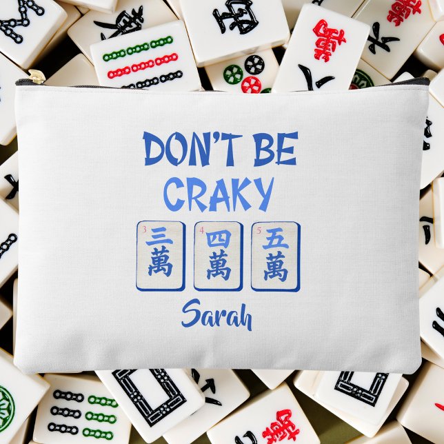 Sei nicht Craky Mahjong Blue Crak Tiles Funny Zubehörtasche (Von Creator hochgeladen)