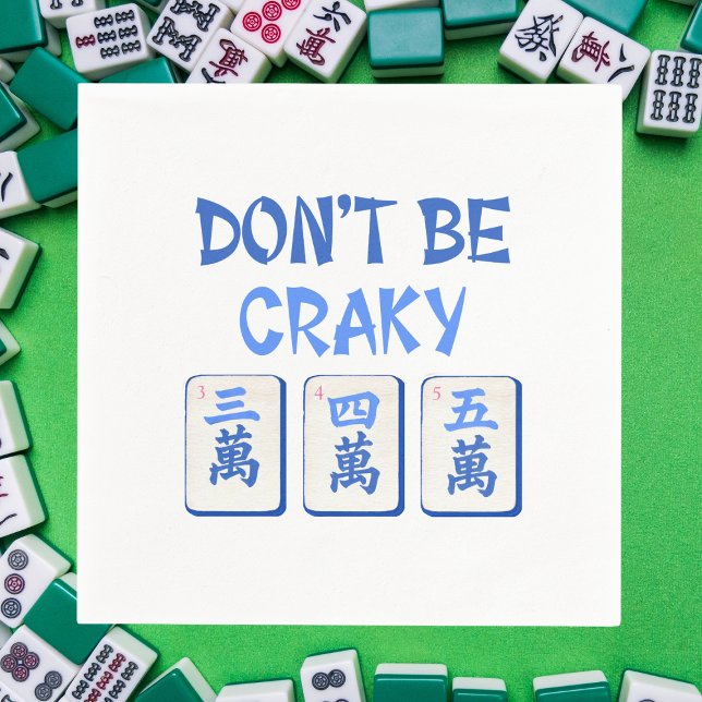 Sei nicht Craky Mahjong Blue Crak Tiles Serviette (Von Creator hochgeladen)
