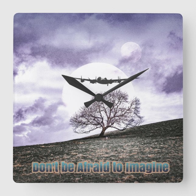 Sei nicht davor, sich vorzustellen quadratische wanduhr (Vorderseite)