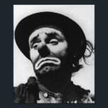 Sei nicht entsetzt über ihre Gesichter Fotodruck<br><div class="desc">Trauriger Clown in Schwarz und Weiß auf Kodak Papier.</div>