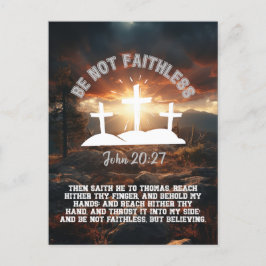 Sei nicht ohne Erfolg, John 20:27 Bibelverse Postkarte