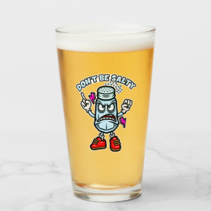 Sei nicht salzig, lustige Illustration Glas