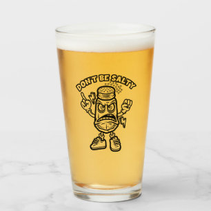 Sei nicht salzig, lustige Illustration Glas
