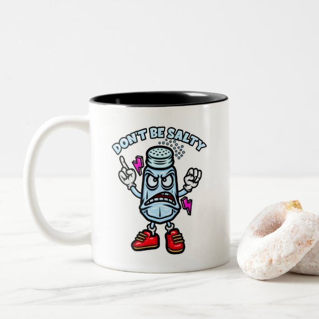 Sei nicht salzig zweifarbige tasse (Mit Donut)