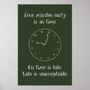 Sei nicht zu spät! Klassenposter Poster