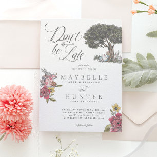 Sei nicht zu spät zu Vintager Alice im Wunderland  Einladung