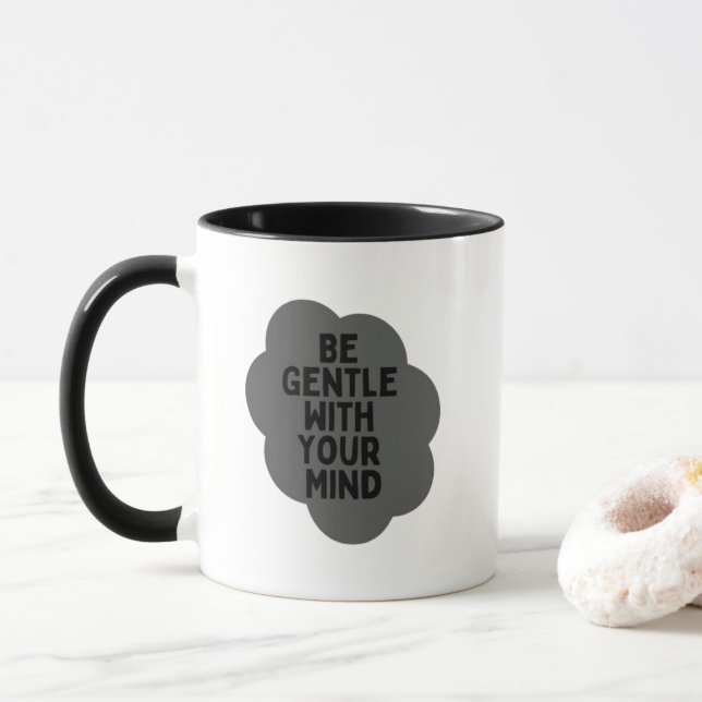 "Sei sanft mit deinem Geist" Wellness-Angebot Tasse (Mit Donut)