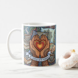 Sei sanft mit dir selbst personalisierter Becher Kaffeetasse