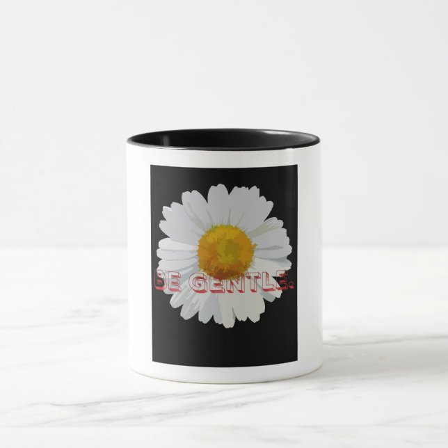 Sei sanfter Minimalistischer Gänseblümchen-Blumen- Tasse (Zentrum)