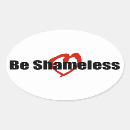 Sei schamlos, Red Heart White Ovaler Aufkleber