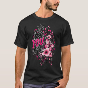 Sei Schön Blütenschmetterling Rosa Blumen Inspirat T-Shirt