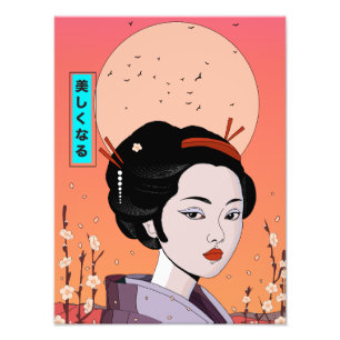 Sei schön Geisha Girl Fotodruck