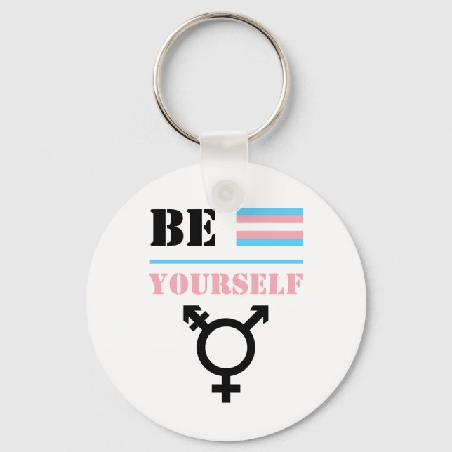 Sei selbst | Trans Pride Schlüsselanhänger (Vorderseite)