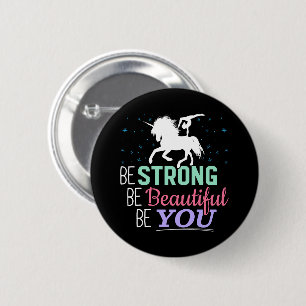 Sei stark, schön, du - Turnen Einhorn Button