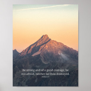 Sei stark und guten Mutes Josua 1,9 Schrift Poster