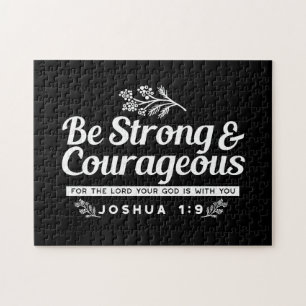 Sei stark und mutig – Josua 1:9 Bibelvers Puzzle