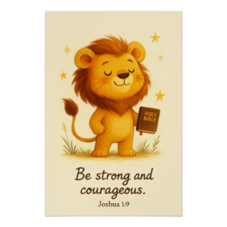 Sei stark und mutig – Josua 1:9 Poster