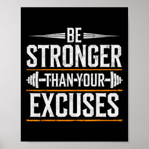 Sei stärker als deine Ausreden Fitnessstudio Gewic Poster