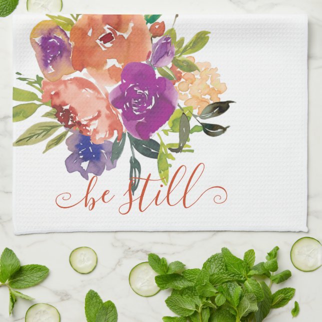 Sei still floral  geschirrtuch (Gefaltet)