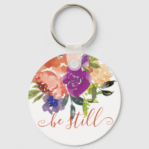 Sei still floral schlüsselanhänger