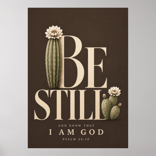 SEI STILL | Psalm 46,10 Christliche Wandkunst Poster (Vorne)