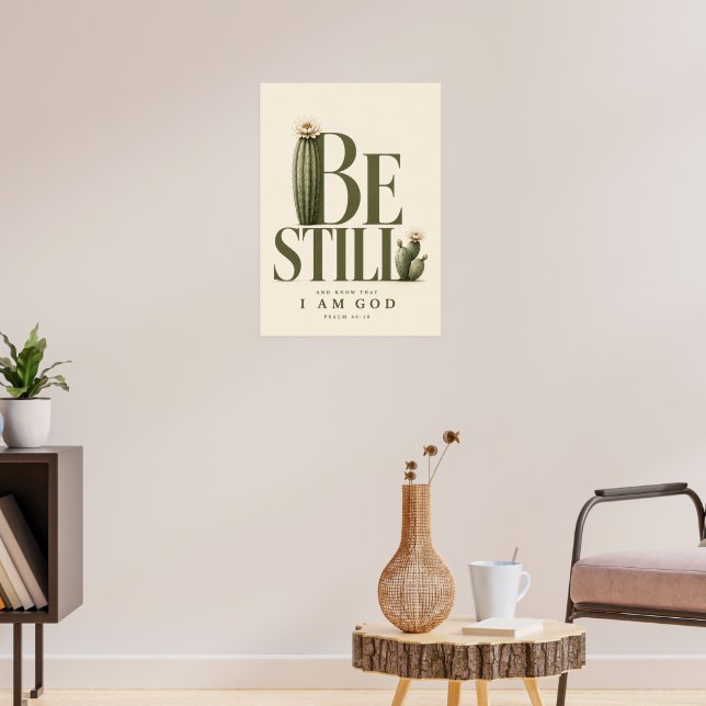 SEI STILL | Psalm 46:10 Christliche Wandkunst Poster (Wohnzimmer 3)