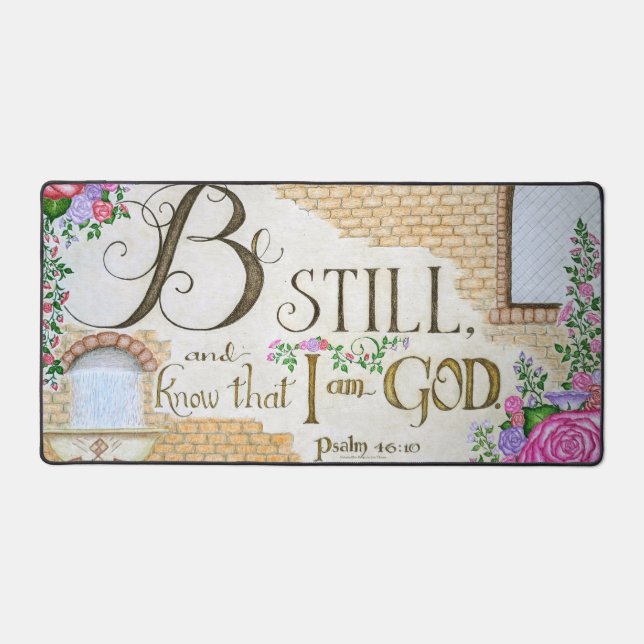 Sei still, Psalm 46:10 - Schreibtischunterlage (Vorderseite)