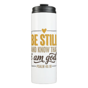 Sei Still Psalm 46_10 Vintage Christliches Shirt D Thermosbecher