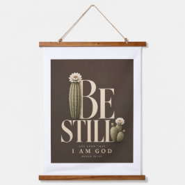 SEI STILL | Psalm 46:10 | Walnuss Wandteppich Mit Holzrahmen