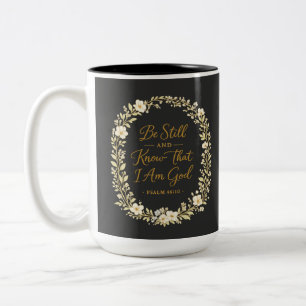 Sei still und erkenne, dass ich Gott bin Psalm 46 Zweifarbige Tasse