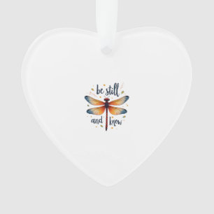 Sei still und kenne Florale Libelle Christlicher S Ornament