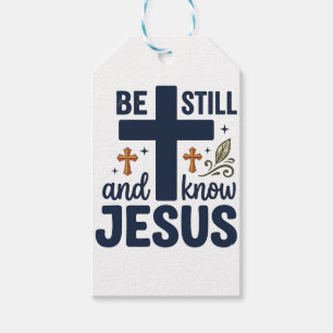 Sei still und kenne Jesus Christliche Typografie-S Geschenkanhänger