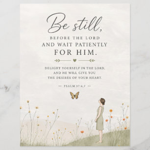 Sei still und warte geduldig Psalm 37 Christlich Flyer