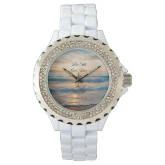 "Sei still und weißt, dass ich Gott bin" Sonnenauf Armbanduhr