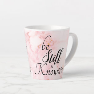 Sei still und wisse Bibelvers 46:10 Rosa Marmor Milchtasse