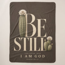 SEI STILL | Walnuss | Psalm 46,10 Sherpa-Decke