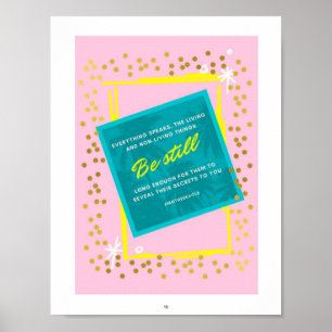 Sei Still Zitat Rosa Grün Wandkunstplakat Poster