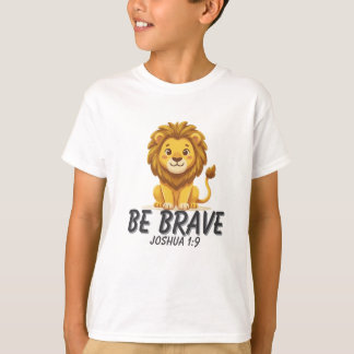 Sei tapfer Josua 1:9 Löwe Kinder christliches T-Sh T-Shirt