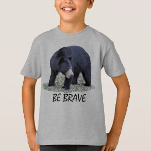 Sei tapfer - schwarzer Bär T-Shirt