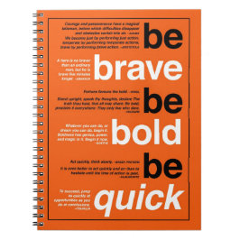 Sei tapfer! Sei mutig! Sei schnell. Motivierend Zi Notizblock