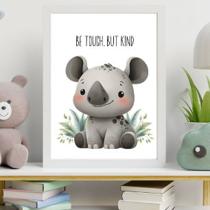 Sei tough, aber freundlich - Baby-Nashorn-Kinderzi Poster